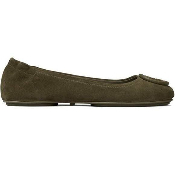 NIB Tory Burch Minnie Suede Leather Ballet Aneto Green US 6.5 7 7.5 8 8.5 9 9.5 - Picture 3 of 10